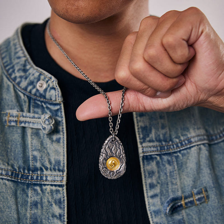 Buddha Stones 999 Argento Sterling 999 Oro Tai Chi Yin Yang Collana Pendente
