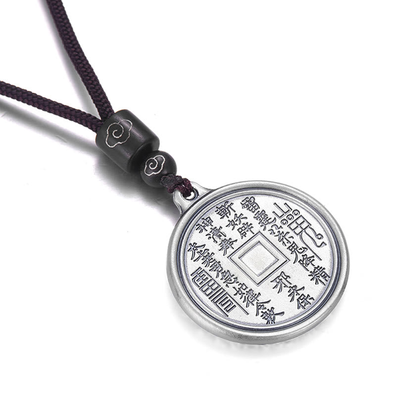 Buddha Stones 999 Sterling Silver Tai Chi Yin Yang Bagua Design Fantasmi di montagna Spendere soldi Collana pendente - image 4