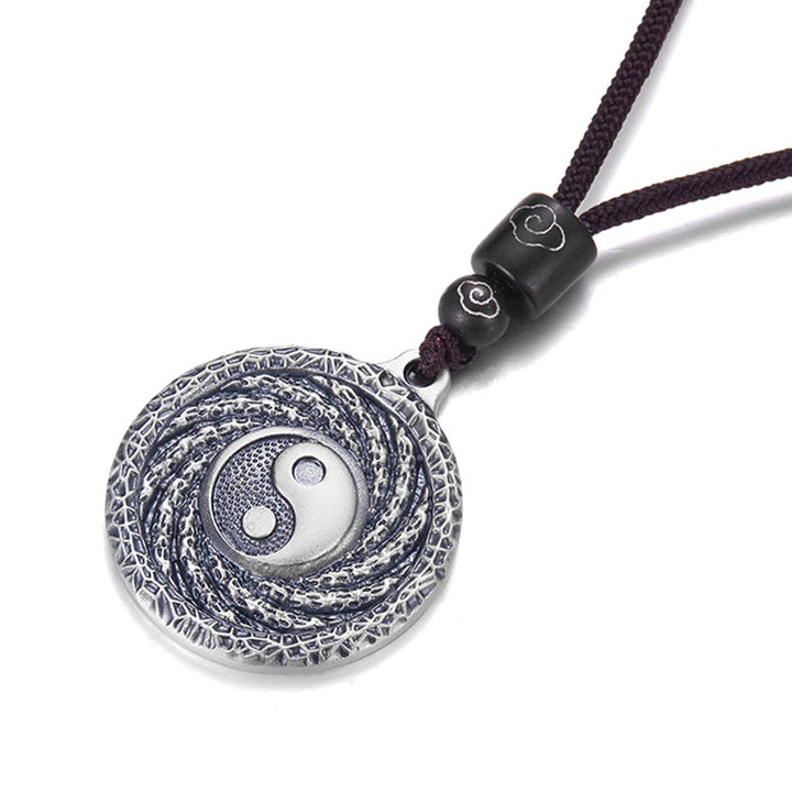Buddha Stones 999 Sterling Silver Tai Chi Yin Yang Bagua Design Fantasmi di montagna Spendere soldi Collana pendente - image 22