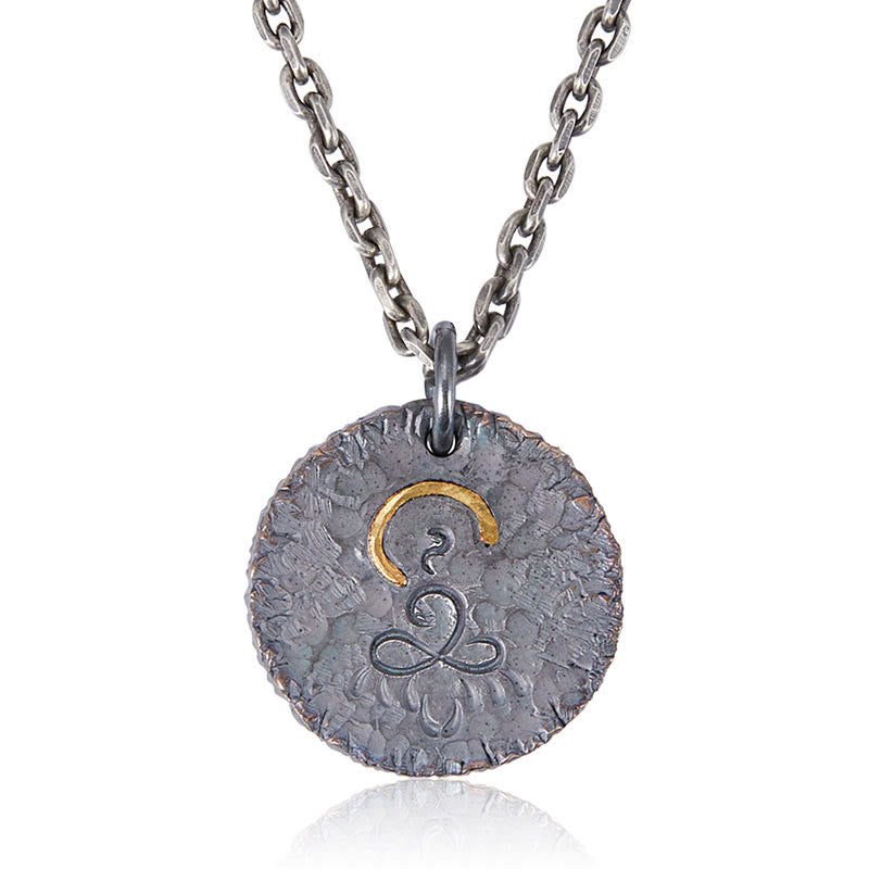 Buddha Stones Argento Sterling 999 Oro 999 Argento Sterling 925 Statua del Buddha Collana con ciondolo a forma di loto - image 7