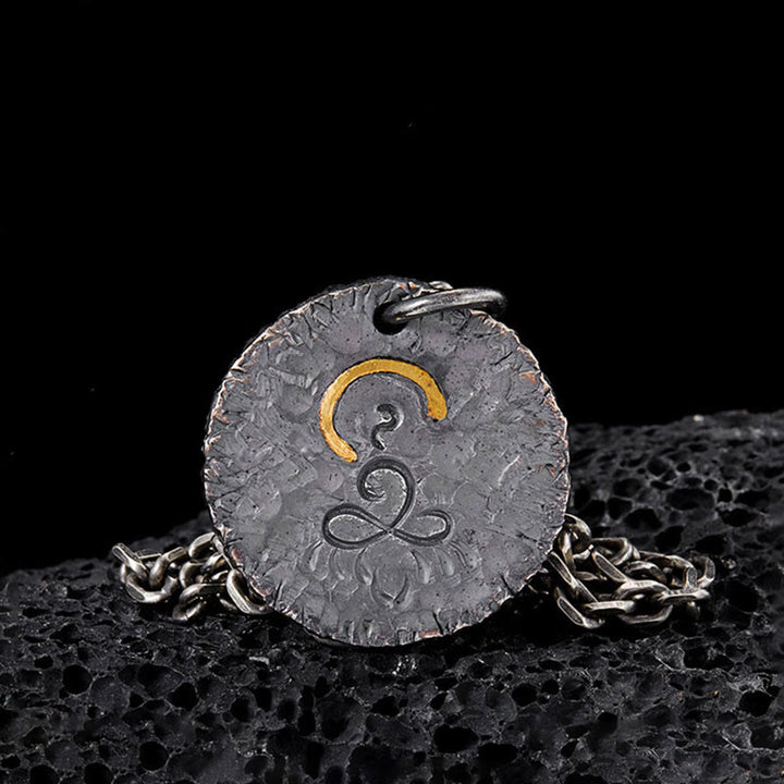 Buddha Stones Argento Sterling 999 Oro 999 Argento Sterling 925 Statua del Buddha Collana con ciondolo a forma di loto - Argento Sterling 999 (Loto e Buddha) - image 1