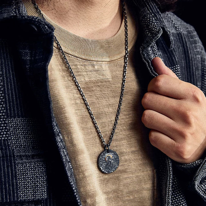 Buddha Stones Argento Sterling 999 Oro 999 Argento Sterling 925 Statua del Buddha Collana con ciondolo a forma di loto - image 3