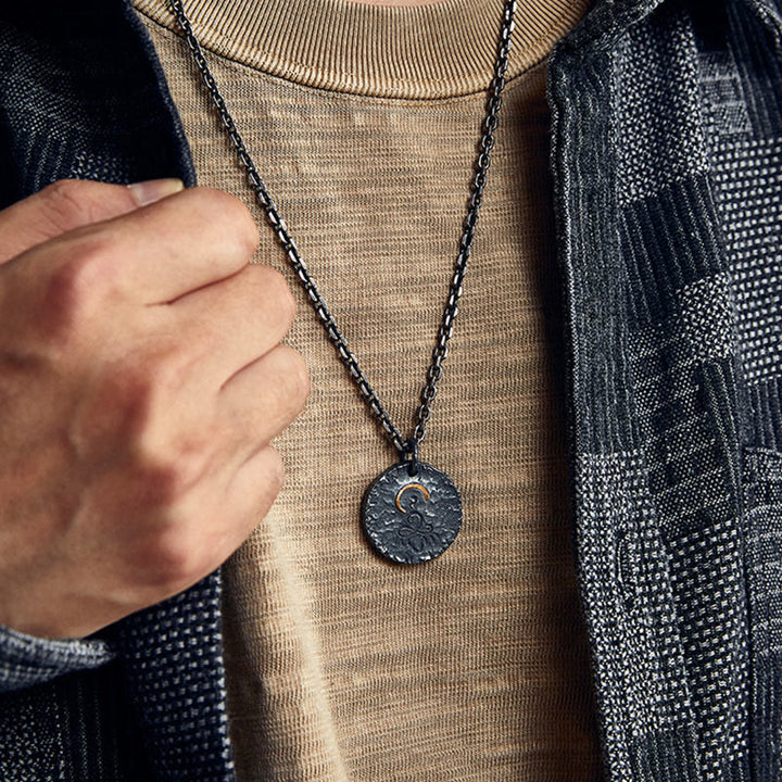 Buddha Stones Argento Sterling 999 Oro 999 Argento Sterling 925 Statua del Buddha Collana con ciondolo a forma di loto - image 4