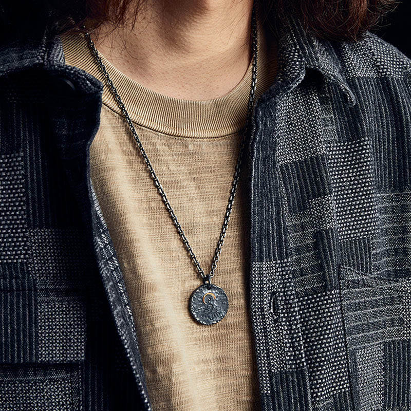 Buddha Stones Argento Sterling 999 Oro 999 Argento Sterling 925 Statua del Buddha Collana con ciondolo a forma di loto - image 2