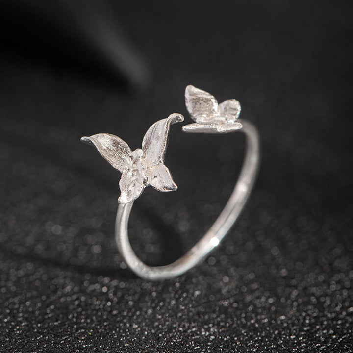 Anello Buddha Stones 925 Sterling Silver Butterfly Love
