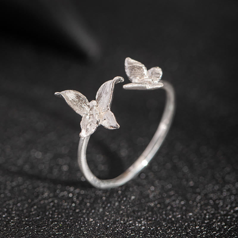 Anello Buddha Stones 925 Sterling Silver Butterfly Love - Argento - image 2