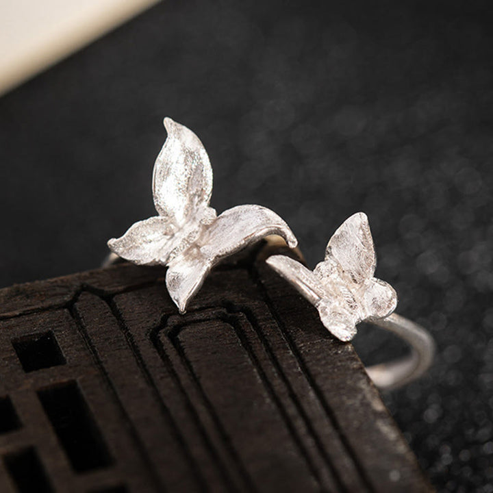 Anello Buddha Stones 925 Sterling Silver Butterfly Love