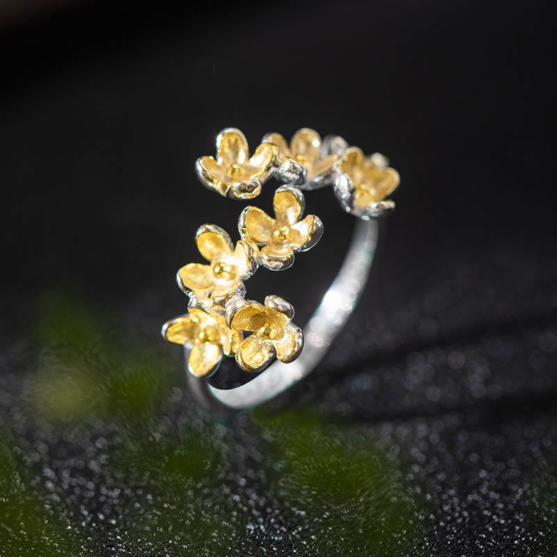 Anello Buddha Stones 925 Sterling Silver Osmanthus Fragrans