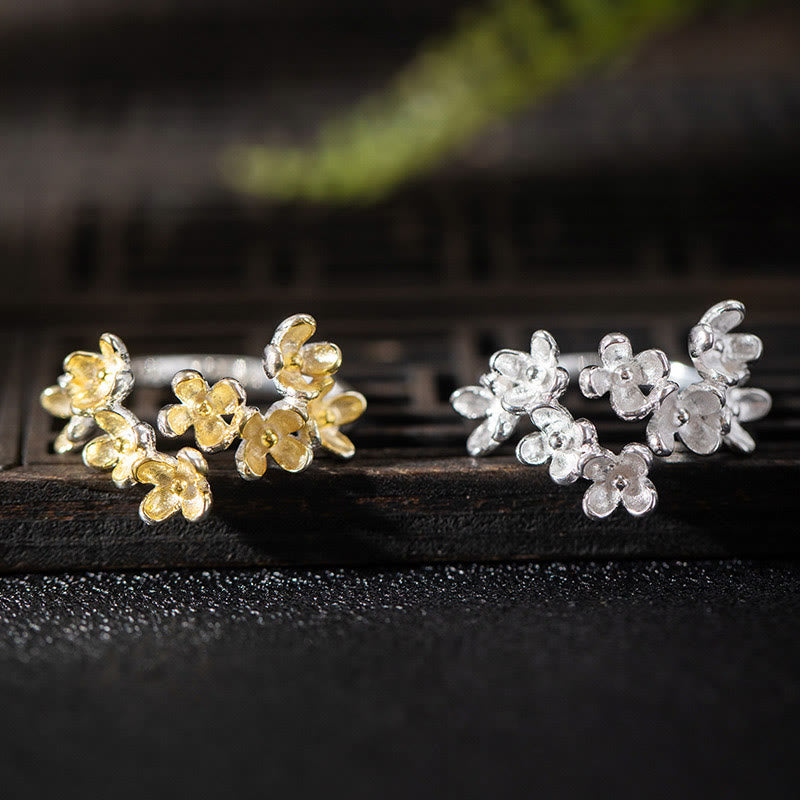 Anello Buddha Stones 925 Sterling Silver Osmanthus Fragrans