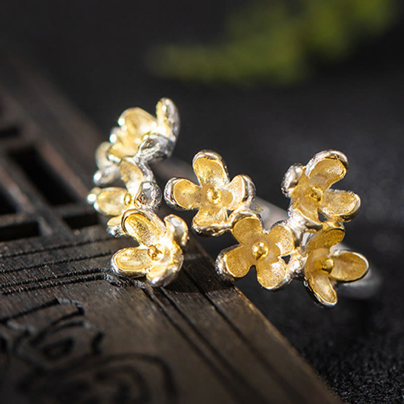 Anello Buddha Stones 925 Sterling Silver Osmanthus Fragrans