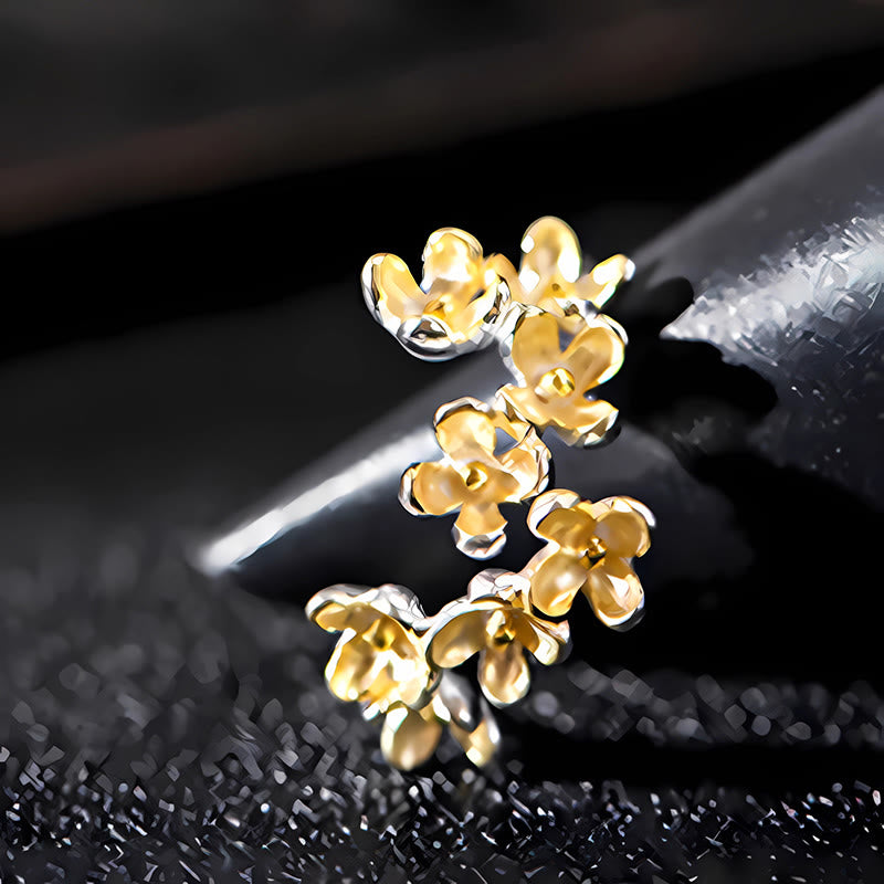 Anello Buddha Stones 925 Sterling Silver Osmanthus Fragrans