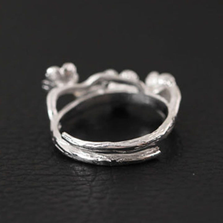 Anello Buddha Stones in argento sterling 925 con prugna e bossom calmo - image 10