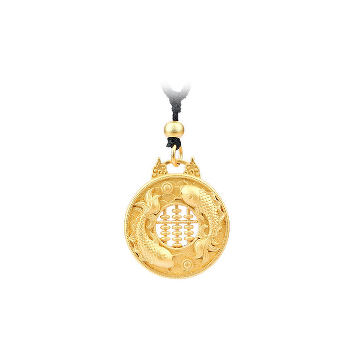 Collana con ciondolo a forma di pesce koi in rame placcato oro Buddha Stones - image 4