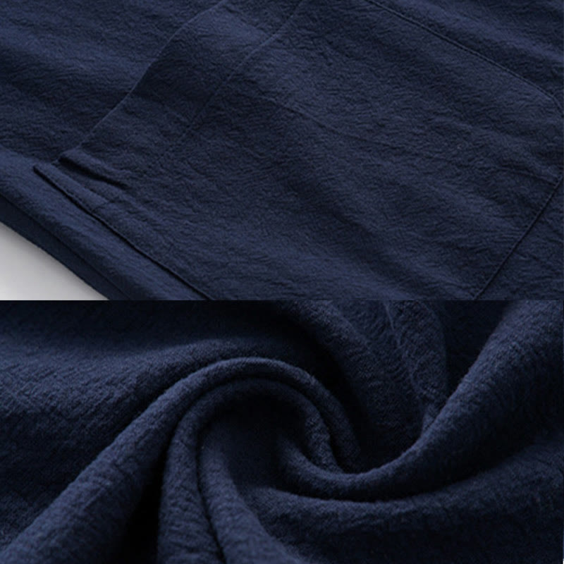 Buddha Stones Frog-Bottone Tang Camicia Manica Lunga Pantaloni Uomo Completo - image 12