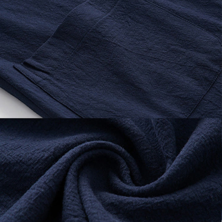 Buddha Stones Frog-Bottone Tang Camicia Manica Lunga Pantaloni Uomo Completo - image 13