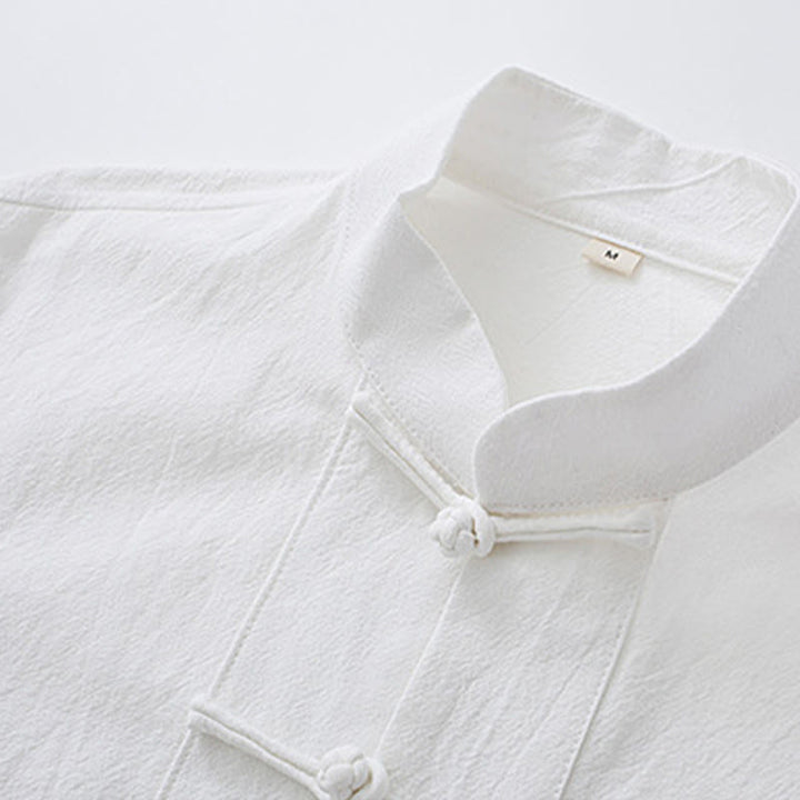 Buddha Stones Meditazione Rana-Bottone Tang Camicia Manica Lunga Pantaloni Uomo Completo - image 5