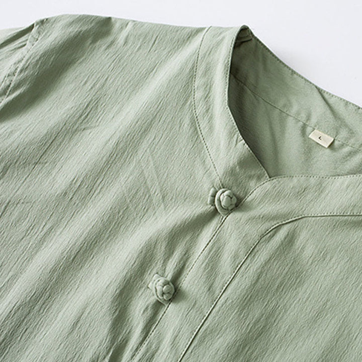 Buddha Stones Frog-Bottone Camicia Manica Tre Quarti Pantaloni Abito Uomo - image 12