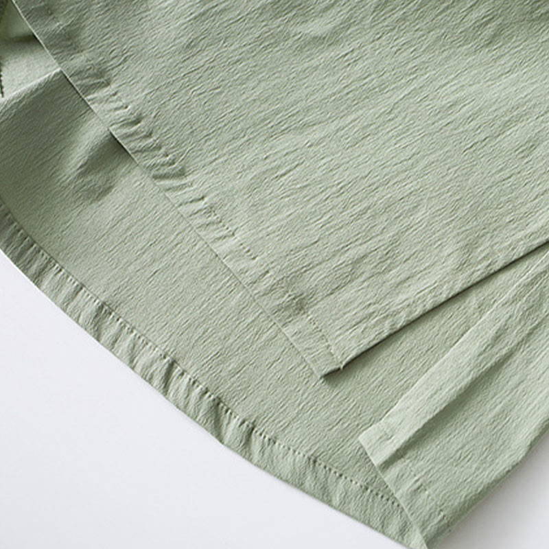 Buddha Stones Frog-Bottone Camicia Manica Tre Quarti Pantaloni Abito Uomo - image 15