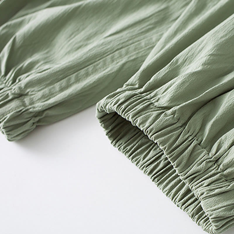 Buddha Stones Frog-Bottone Camicia Manica Tre Quarti Pantaloni Abito Uomo - image 13