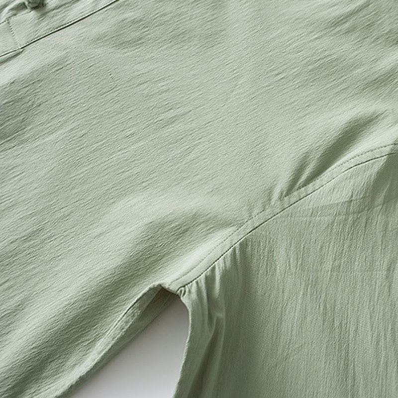 Buddha Stones Frog-Bottone Camicia Manica Tre Quarti Pantaloni Abito Uomo - image 11