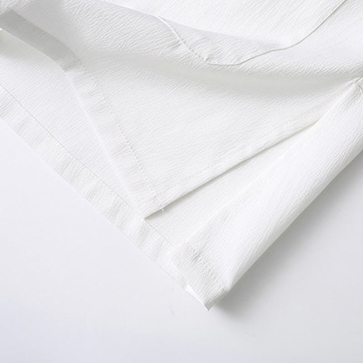 Buddha Stones Tang Frog-Bottone Camicia Manica Corta Pantaloni Gamba Larga Abito Uomo - image 11