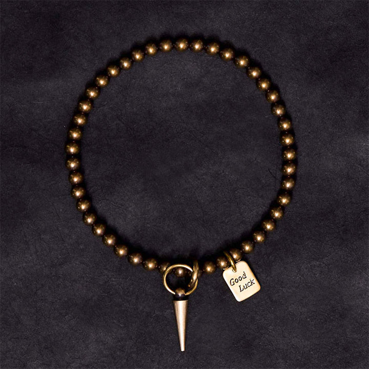 Bracciale Buddha Stones Vintage Rame Ottone Perline Fortuna Equilibrio - image 2