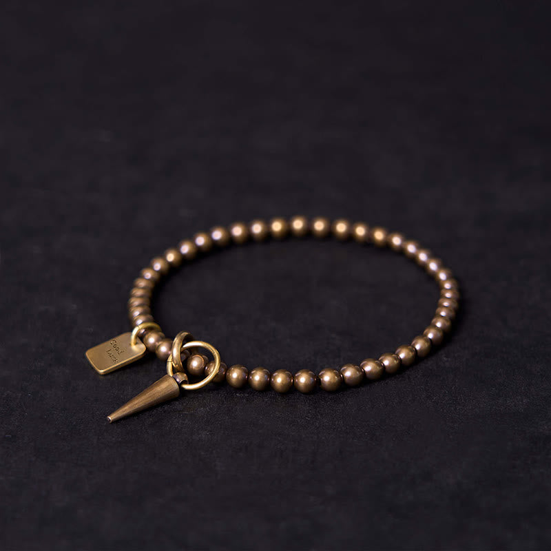 Bracciale Buddha Stones Vintage Rame Ottone Perline Fortuna Equilibrio - image 3