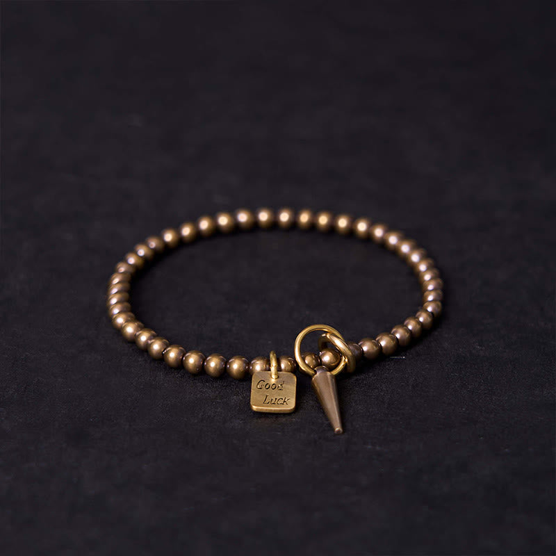 Bracciale Buddha Stones Vintage Rame Ottone Perline Fortuna Equilibrio - 19-20 cm - image 1