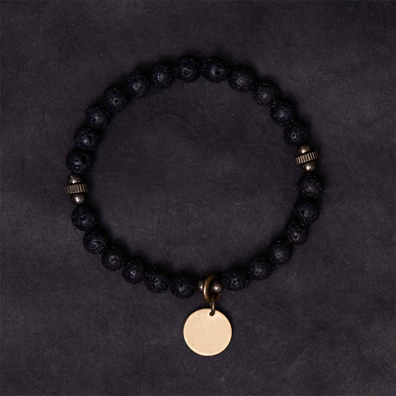 Braccialetto di guarigione con perline di roccia lavica naturale Buddha Stones Calm Support - image 2