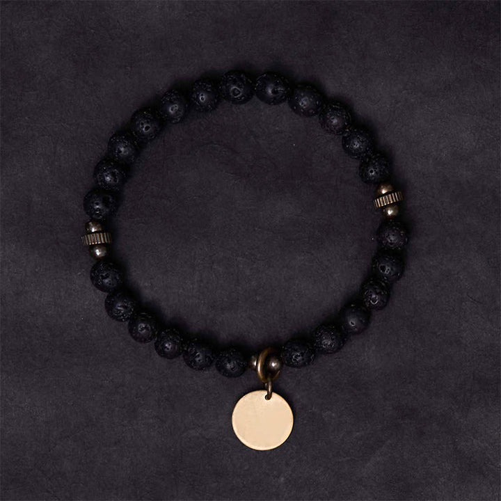 Braccialetto di guarigione con perline di roccia lavica naturale Buddha Stones Calm Support - image 2