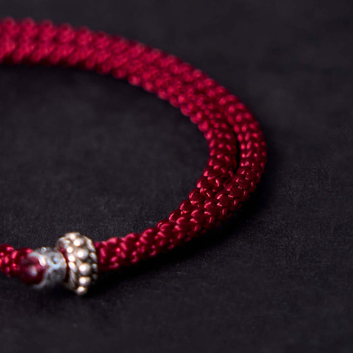 Braccialetto con ciondolo amuleto Buddha Stones in argento sterling 925 con elefante sicuro e in salute