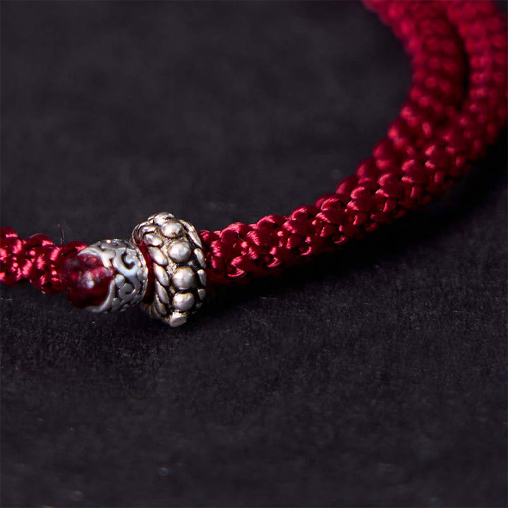 Braccialetto con ciondolo amuleto Buddha Stones in argento sterling 925 con elefante sicuro e in salute