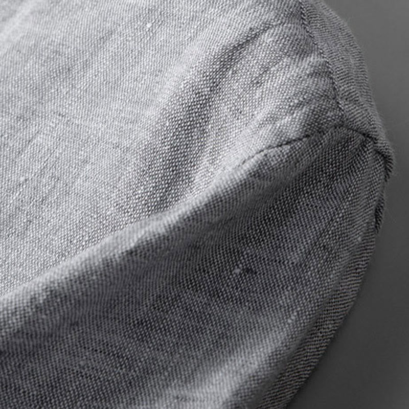 Camicia a maniche lunghe con bottoni in tinta unita Buddha Stones Lino Abbigliamento uomo - image 8