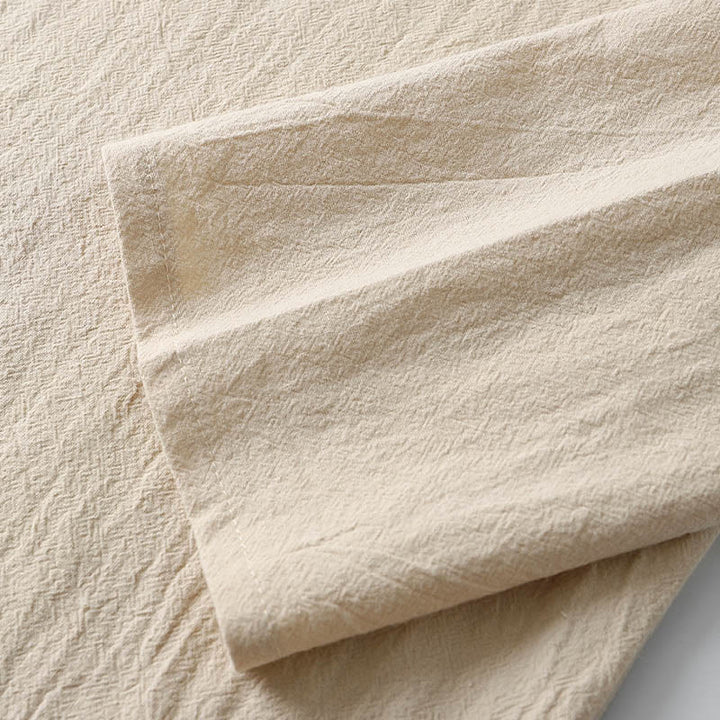 Camicia a maniche lunghe con bottoni in cotone e lino tinta unita Buddha Stones Uomo Abbigliamento - image 8