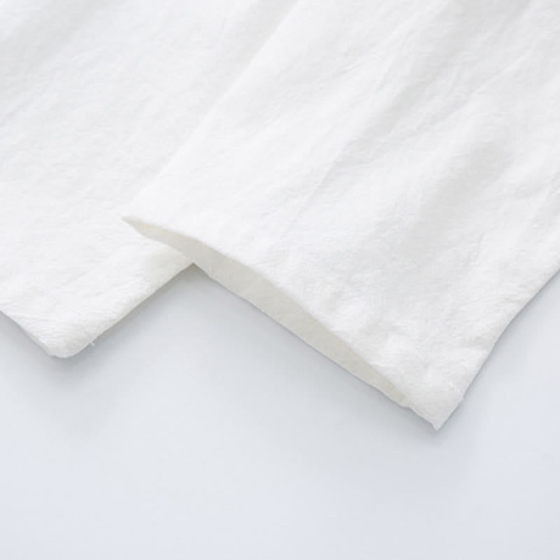 Buddha Stones Tang Frog-Bottone Camicia Manica Lunga Cotone Abbigliamento Uomo - image 9