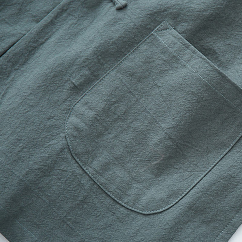 Buddha Stones Tang Frog-Bottone Camicia Manica Lunga Cotone Abbigliamento Uomo - image 11