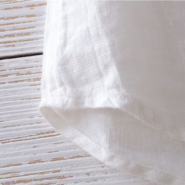 Camicia da uomo Buddha Stones , tinta unita, con risvolto, manica corta, comoda camicia in cotone e lino con piega e bottoni - image 14