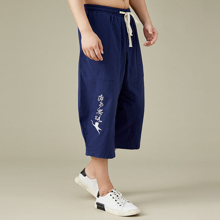 Buddha Stones Casual Tinta Unita Uomo Pantaloncini Gamba Dritta Con Tasche Pantaloni Tempo Libero In Cotone Uomo - image 13