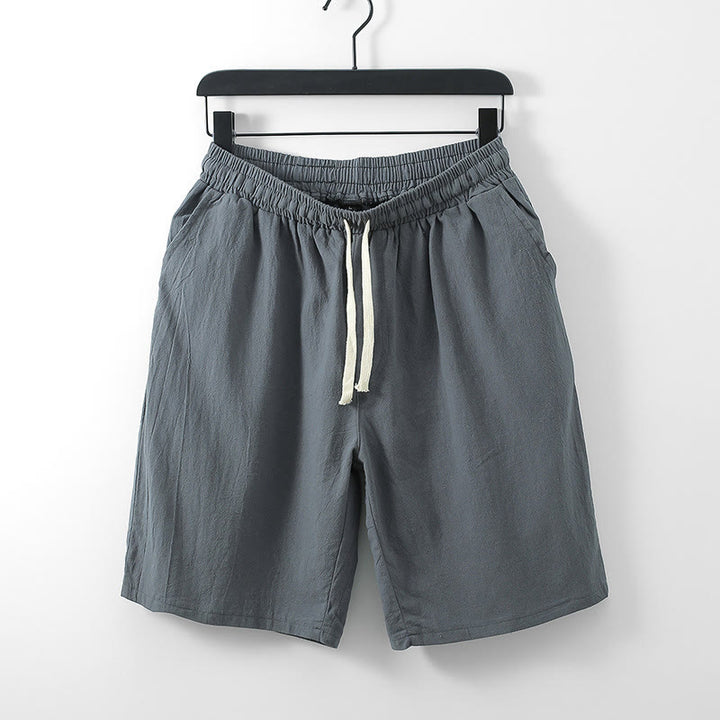 Pantaloncini da uomo dritti, tinta unita, con tasche, in cotone, con stampa Buddha Stones. - Grigio - US/UK/AU54, EU64 (9XL) - image 0