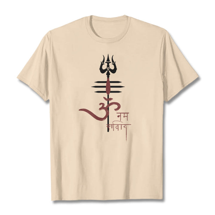T-shirt in cotone con tridente Buddha Stones OM NAMAH SHIVAYA