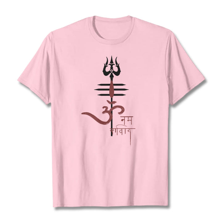 T-shirt in cotone con tridente Buddha Stones OM NAMAH SHIVAYA - Rosa chiaro - 2XL - image 16