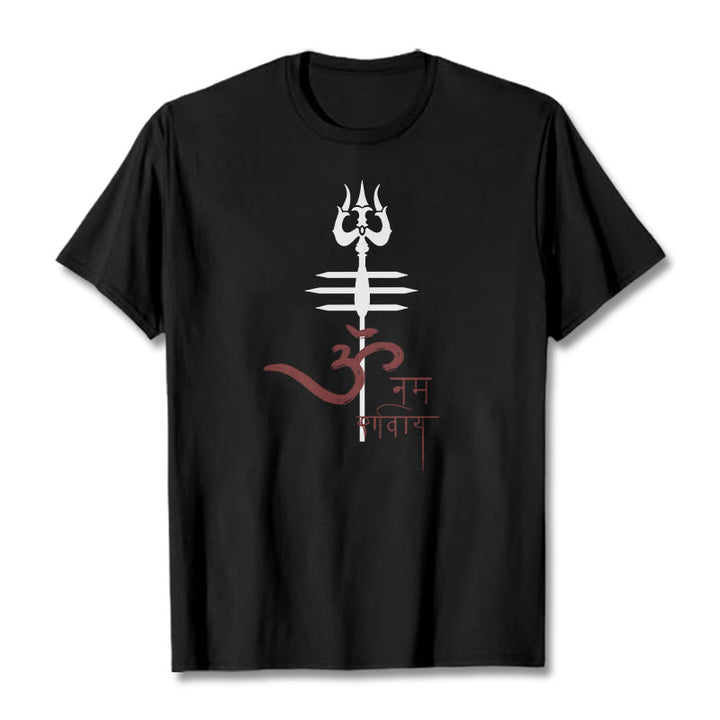 T-shirt in cotone con tridente Buddha Stones OM NAMAH SHIVAYA - Nero - 2XL - image 3