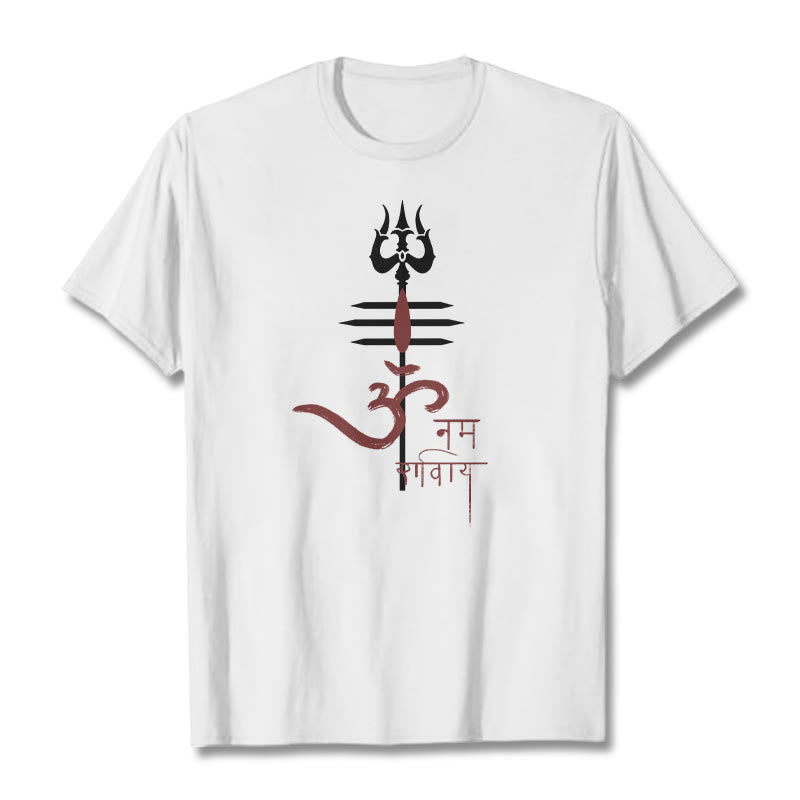 T-shirt in cotone con tridente Buddha Stones OM NAMAH SHIVAYA - Bianco - 2XL - image 13