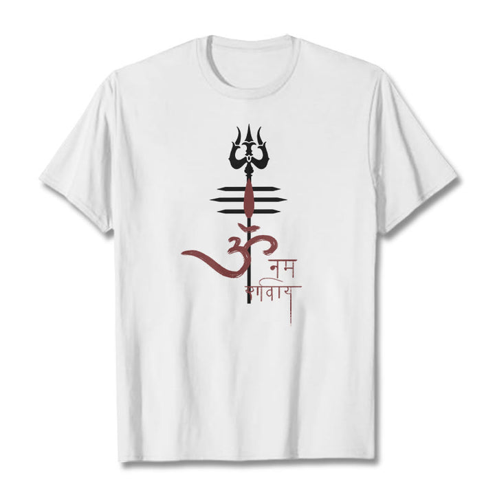 T-shirt in cotone con tridente Buddha Stones OM NAMAH SHIVAYA - Bianco - 2XL - image 13