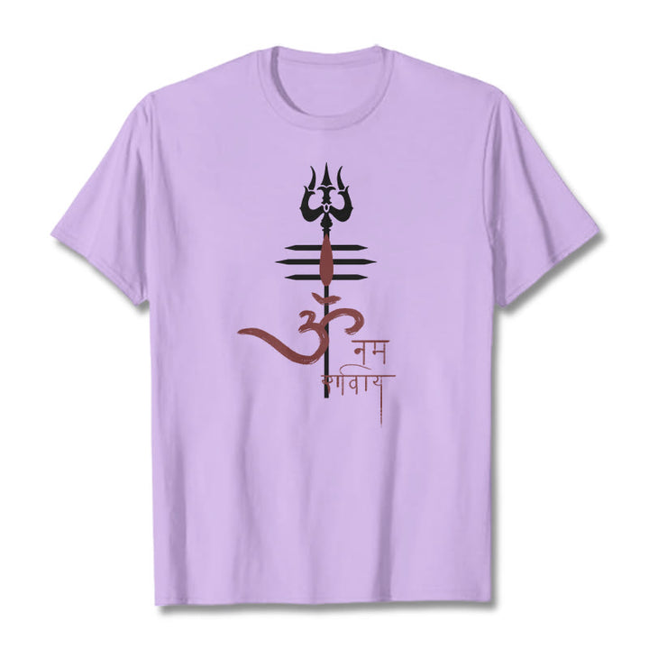 T-shirt in cotone con tridente Buddha Stones OM NAMAH SHIVAYA - Prugna - 2XL - image 9