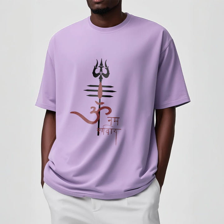 T-shirt in cotone con tridente Buddha Stones OM NAMAH SHIVAYA