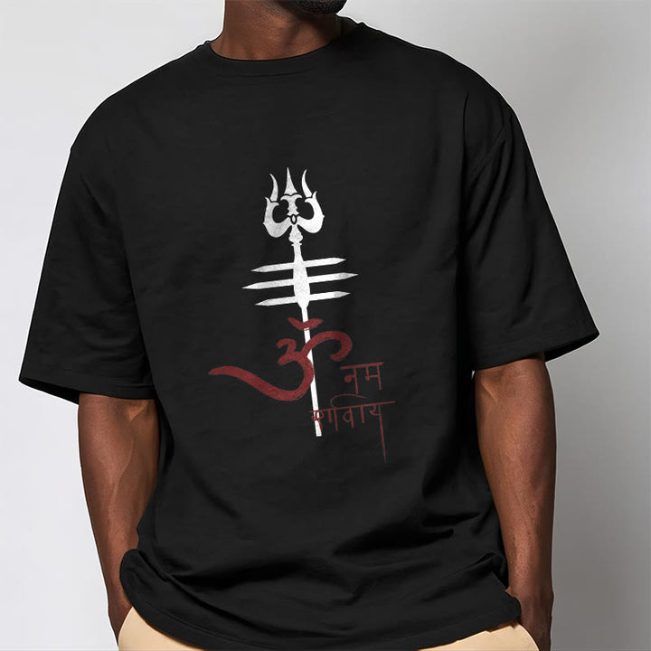 T-shirt in cotone con tridente Buddha Stones OM NAMAH SHIVAYA