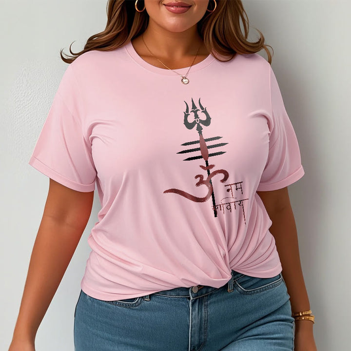 T-shirt in cotone con tridente Buddha Stones OM NAMAH SHIVAYA