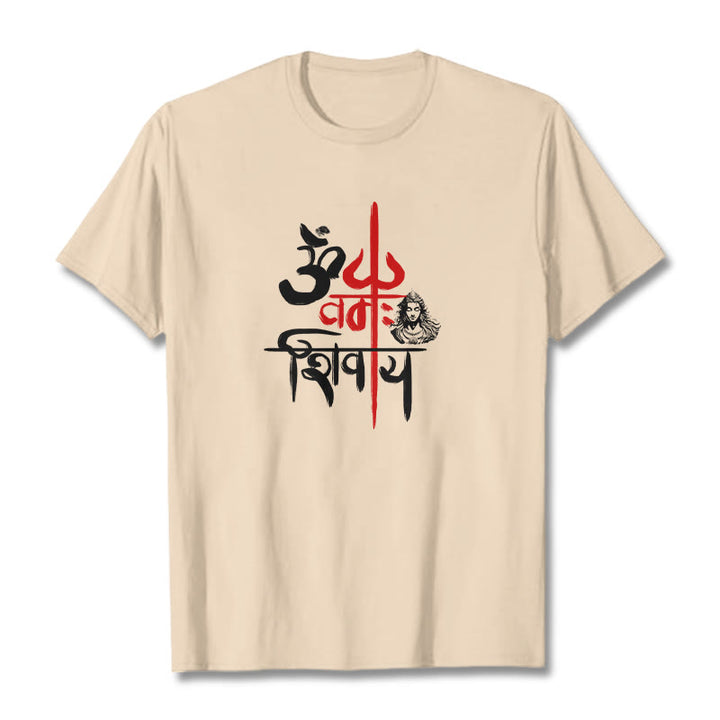 Maglietta in cotone con tridente rosso Buddha Stones OM NAMAH SHIVAYA - Biscotto - 2XL - image 14