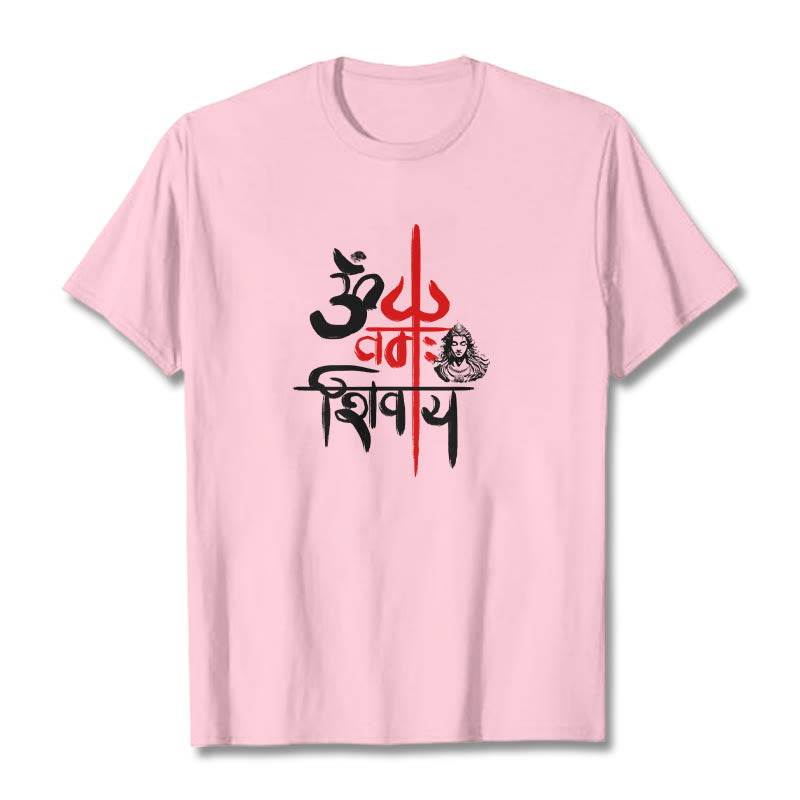 Maglietta in cotone con tridente rosso Buddha Stones OM NAMAH SHIVAYA - Rosa chiaro - 2XL - image 18